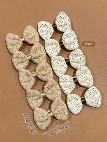 10pcs Light Brown Bow Hair Clips, Sweet Style Hair Accessories Suitable For Daily Use - Multicolor - View 8