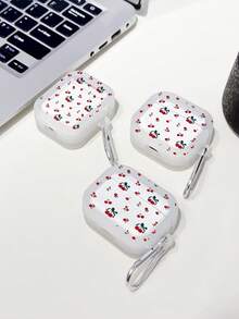 樱桃图案透明保护壳，带钥匙扣，可爱水果印花透明TPU保护壳，适用于 1/2/3 Pro和Pro 2 - 彩色 - 查看 3