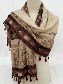 1条女士波西米亚风休闲围巾 - 彩色 - 查看 2