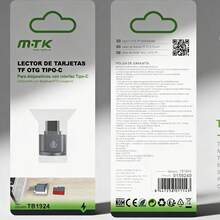 Lector de Tarjetas TF OTG Tipo-C MTK TB1924 Plata, Aleación de Zinc, Compatible con MacBook/ 15 o Superior - Ver 3