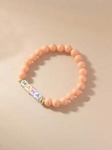1 chiếc vòng tay đính hạt chữ MAMA, vòng tay dây thun cho nữ, quà tặng trang sức dễ thương cho mẹ. - MẸ - Xem 6