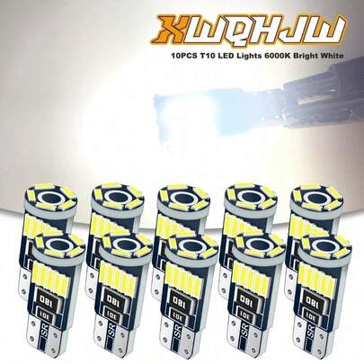 T10 LED License Plate Light Bulbs Super Bright 6000K White 168 2825 194 A