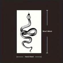 Realistic Snake Skin Temporary Tattoo - Waterproof Plant-Based Magic Ink, Suitable For Makeup And Body Art, Unisex, Fashionable Body Art Sticker - Black - View 7
