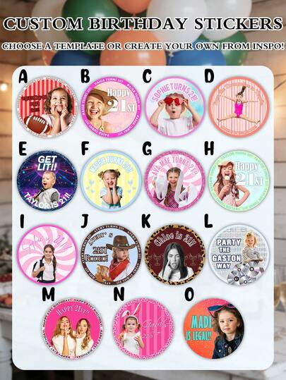 Customizable Cute Birthday Stickers, 21st Birthday Stickers, 21st Birthday Party Stickers, Birthday Party Gifts, 21st Birthday Theme Night, Personalized Birthday Stickers, Cake Decorative Stickers, Candy Bag Sealing Stickers. Suitable For Parties, Birthdays, Gatherings And Holiday Events. Suitable As Gifts For Family, Friends, Best Friends, And Parents