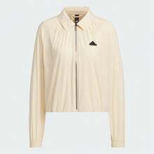 Adidas Women's Casual Short Stand Collar Jacket, Spring/Autumn IM8819 - Sand Brown/Black - View 1