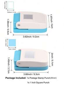 2件/組 長方形/正方形印章打孔器，手動打孔機帶鋸齒邊緣，適用於紙藝手工、剪貼簿、DIY卡片製作、手工藝品生產 - 2件裝 - 查看 11