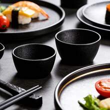 1pc New Black Carbon Fiber Square Plate, 2/3 Compartment Plate, Small Bowl/Melamine Tableware, Material, Clear Carbon Fiber Texture, Minimalist Design, Versatile, Small Plate, Condiment Dish, Small Soup Bowl, Rice Bowl, Scratch Resistant, Impact Resistant, Easy To Clean, Suitable For Home And Restaurant - Black Carbon Fiber - View 6