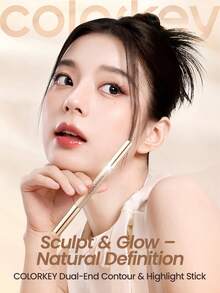 COLORKEY Pena Kontur & Highlighter Dua Ujung, Stik Kontur Hidung 2-in-1, Tekstur Matte Krim, Kilau Alami Tahan Lama Tanpa Rasa Berminyak, Pena Kontur Multifungsi, Menyamarkan Garis Halus, Makeup Merek Ternama - 01 - View 7
