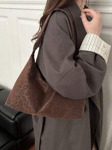 New Casual Versatile Textured Tote Bag, Women Large Capacity Fashion Elegant Leopard Print Shoulder Bag - Multicolor - View 4
