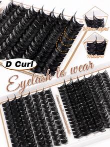 592pcs/448pcs/406pcs Eyelash Extension Kit - 10D-150D Faux Mink DIY Eyelash Extension, High Quality D-Curl Fluffy Individual Lashes, Length 5-16mm, Natural & Thick, Lightweight & Reusable, Easy-To-Use Eyelash Kit With Lash Glue, Sealer, Tweezers And Lash Brush, Suitable For Daily Wear, Wedding, Cosplay, Halloween, Thanksgiving, Christmas And New Year, Eyelash Cluster, Eyelash Extension Kit, Individual Lashes, Eyelashes, False Eyelashes, Beauty & Personal Care, Holiday Makeup - Multicolor - View 4