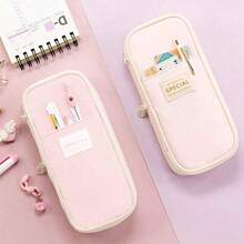 1pc Multifunctional Large Capacity Expandable Pencil Case, Big Capacity Twill Fabric Stationery Storage Bag With Pen Slot, Foldable School Supplies Organizer, Japanese/Korean Style,Pencil Pouch,School Bag - 彩色 - 查看 3