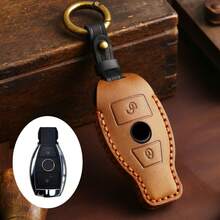 1pc Genuine Leather Key Fob Cover/Case Suitable For GLK, E-Class, C-Class, R350, Old GL, E-Class, GLC - one-size - View 6