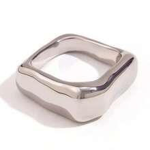 VKHK 1枚18K镀金不对称不锈钢戒指，适合女士日常及派对佩戴，礼品 - 創意戒指 - 查看 4