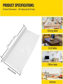 1pc High Quality 1mm Thick Transparent PVC Table Mat - Scratch Resistant, Heat Resistant, Easy To Clean, Suitable For Home, Hotel, Restaurant And Cafe Tables, Minimalist And Fashionable Design - White - View 15