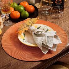 2pcs/4pcs/6pcs 15-Inch Round Woven PP Placemats, Multi-Color Options, Washable, Non-Slip, Heat-Resistant Dining Table Mats And Coasters, Suitable For Home Dining Table Decor, Holiday Parties, Restaurants, Kitchens, Farmhouse Style, Easter And Holiday Parties - Multicolor - View 9