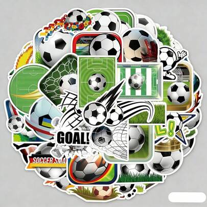 1套/50张足球涂鸦贴纸 防水运动贴纸 创意文具装饰贴纸 批发 高品质足球涂鸦贴纸 防水装饰 笔记本 滑板 水杯 通用贴纸 足球比赛装饰 生日派对装饰 小惊喜 新年礼物 情人节礼物 复活节礼物