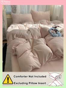 Bộ chăn ga gối trẻ em màu hồng nhạt 2/3 món, gồm 1 vỏ chăn và 2 vỏ gối, chất liệu mềm mại và thoải mái, thân thiện với da, nhiều màu sắc để lựa chọn, phù hợp cho phòng ngủ của bé trai và bé gái, trang trí nhà cửa tối giản và thời trang, bộ chăn ga gối mềm mại và thoải mái, bộ sản phẩm thời trang, có thể giặt máy, không kèm ruột chăn. - Hồng - Xem 4