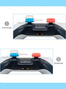 6个硅胶摇杆帽，蘑菇头按键保护套，防滑防汗增强握感，适用于5/4/PS3/ Series S/X/ One/ 360/Switch Pro游戏手柄 - 查看 2