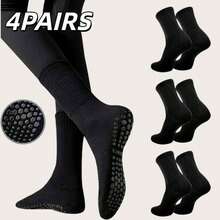 4 Pairs Women's Pilates Non-Slip Grip Socks, Suitable For Yoga, Barre, Hospital, Barefoot Grip Yoga Socks, Women's Gift - Multicolor - View 1