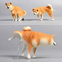 搞笑柴犬便便摆件，逼真狗狗撒尿桌面装饰，新奇树脂摆件，适用于汽车、家居或办公室，恶搞礼物 - 彩色 - 查看 2