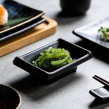 1个全新黑色碳纤维椭圆形餐盘，酱汁碟，椭圆形托盘，密胺餐具，材质：透明碳纤维纹理，简约设计，用途广泛，耐磨，防刮，抗冲击，易于清洁，适用于家庭和餐厅 - 黑色碳纖 - 查看 4