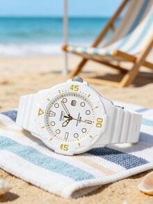 Casio Unisex Quartz Watch With Rubber Strap, Suitable For Daily Wear, Macaron LRW-200H-7E2 - White - View 3