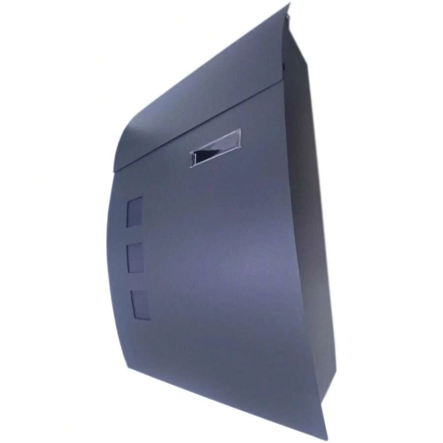 Curved Post Box Mail Box Letter Steel Extra Large Lockable Outdoor Wall Mounted - C - View 1