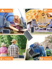 Tablero de carga solar USB portátil para exteriores, diseñado para viajes y campamentos, panel de carga solar móvil, adecuado para cargar varios dispositivos, fuente de alimentación de emergencia (batería no incluida) - Multicolor - Ver 8