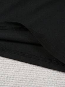 2026新款春夏优雅奢华高端时尚服饰！女士印花T恤 - 饰以仿珍珠和水晶，奢华优雅设计，适合日常休闲穿着，春夏圆领短袖上衣，黑色 - 黑色 - 查看 6