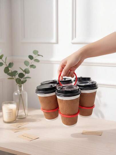 1 ชิ้น ที่วางแก้วพับได้ 6 ช่อง, ที่วางแก้วเครื่องดื่มแบบพกพาสำหรับแก้วไวน์/กาแฟ/พลาสติก, เหมาะสำหรับดูเกม, งานเลี้ยงรับปริญญา, บาร์บีคิว, แคมป์ปิ้ง, ปิกนิก และชายหาด