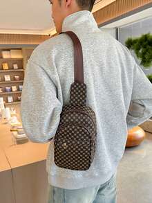 男士胸包，多功能通勤单肩斜挎包，时尚旅行休闲胸包 - 彩色 - 查看 5