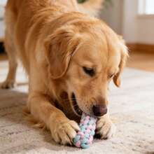 4-Piece Plaid Pet Doll Set: Chew-Resistant Rope Toys Including Bone, Ring, Braided Stick For Dental Care, Stress Relief And Interactive Play. , Handmade Pet Supplies. - Multicolor - View 2