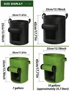 7加仑和10加仑（约35.7升）马铃薯种植袋/育苗盘，配有加固提手和厚实无纺布盆，适合室内种植。它们排水透气性好，提供理想的生长环境。可重复使用3年以上，也适用于种植番茄、蔬菜和水果。 - 排水通氣 - 查看 3