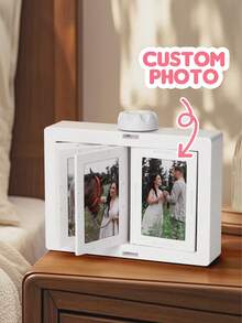 Foto personalizada, marco de escritorio con estilo de desplazamiento, decoración de foto, decoración de escritorio con foto personalizada para el hogar y la oficina, caja giratoria de recuerdos de fotos, exhibición de fotos decorativa para aniversario, Día de San Valentín, cumpleaños y regalos de graduación, recuerdo pensativo para familiares, amigos y seres queridos, caja de fotos giratoria, regalo de San Valentín, regalo de aniversario - Multicolor - Ver 2
