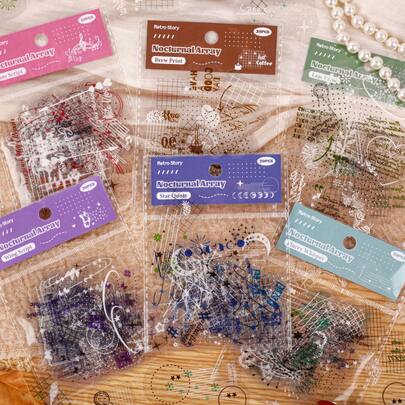 Pacote com 20 adesivos vintage com texto, adesivos criativos e estéticos, materiais para artesanato e scrapbooking, presentes de Natal, materiais escolares personalizados para scrapbooking (6 estilos aleatórios), adesivos divertidos para Kindle.