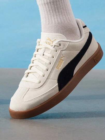  PUMA彪馬 Club II Era 休閒 時尚百搭低筒 德訓鞋 男女同款 米黑色