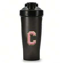 600毫升/20盎司摇摇杯蛋白粉冲调杯，字母A到Z图案水瓶，塑料搅拌杯，健身运动水杯，大容量塑料杯 - 粉紅色 - 查看 24