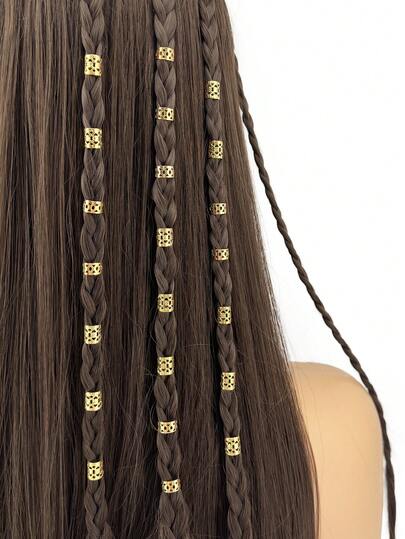 38pcs Adjustable Hair Scrunchies & Clips, Bohemian Style Hair Accessories Suitable For Women's Braids & Fantasy Hairstyles, Applicable For Party, Holiday, Date