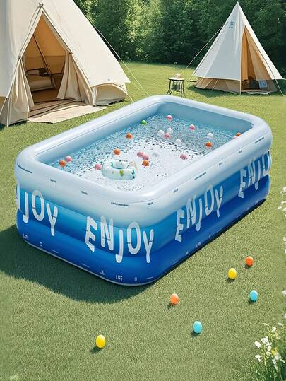 1pc/3-Layer Durable PVC Inflatable Pool - Portable Foldable Summer Backyard, Garden, Camping Pool, Multiple Sizes, Suitable For Parties, Music Festivals And Outdoor Entertainment, New Year-Halloween-Christmas Holiday Gift