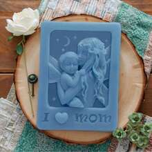 母亲节礼物，1件装“我爱妈妈”造型硅胶模具，可用于制作蜡烛、石膏、黏土、肥皂树脂等，手工制作艺术品，易于脱模，可重复使用 - 粉紅色-我愛媽媽 - 查看 1