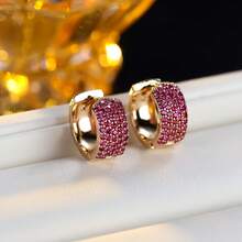 时尚女士耳环一对，精致闪亮宽耳环，奢华优雅风格，适合日常、派对、送礼佩戴 - 耳環 - 查看 21