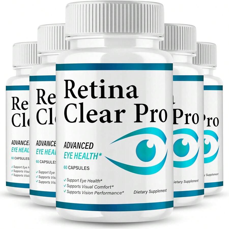 Original Retina Clear Pro Advanced Pills Capsule, Premium Formula, Natural Ingredients For Overall Eye Care Health & Balanced Healthy Vision| RetinaClear Pro| 60 Capsules Each Bottle (Pack Of 5) - 1 - Xem 1