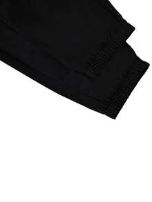 1pc Men's Loose Casual Sports Pants, Suitable For Spring/Autumn, Daily Commute, Workout, Running, Outdoor, Hiking, Relaxed Fit, Fashionable, Solid Color, Ankle-Length, Drawstring - Black - View 6