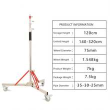 SH Metal Floor Light Stand Photography Fill Lighting Stand With 3pcs Casters Wheel Dual-use Background Light Stand - Ver 7