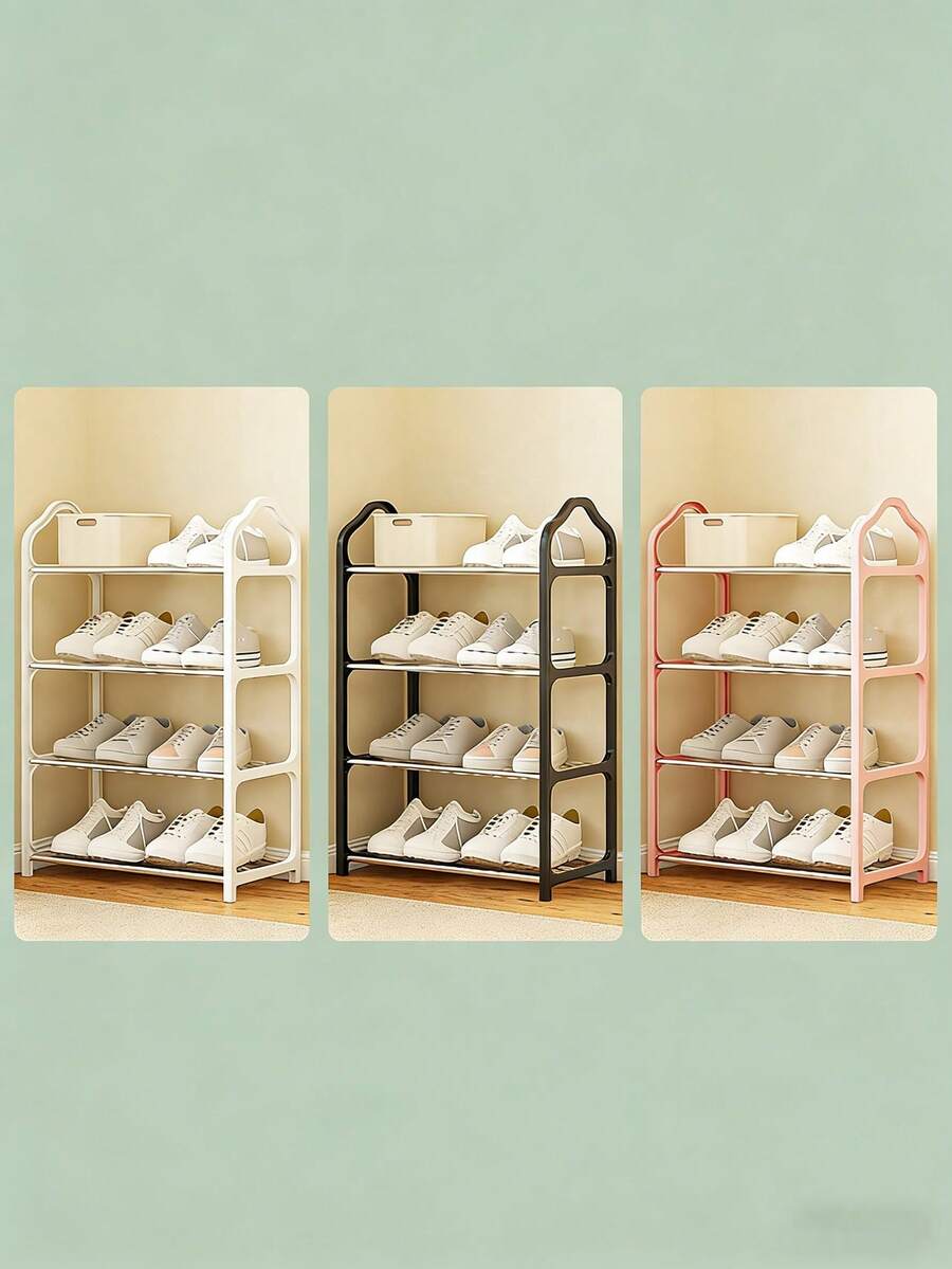 1pc 4-Tier Shoe Rack Storage Shelf - Freestanding Shoe Cabinet, Suitable For Wardrobe, Entryway And Hallway - Easy To Assemble, Space Saving - Multicolor - View 1