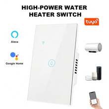 美规40A ZigBee智能热水器开关 – 8000W大功率，兼容Alexa/Smart Life/涂鸦智能，支持APP远程和语音控制，具备定时和倒计时功能，支持群组控制和共享，钢化玻璃面板，超薄9mm设计，背光开关，需搭配网关使用。 - 彩色 - 查看 2