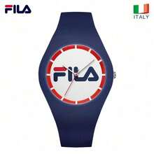 Reloj de cuarzo de silicona de un solo color de FILA, clásico rojo, blanco y azul con logo grande, resistente al agua 30M, reloj deportivo para estudiantes y parejas - Unitalla - Ver 6