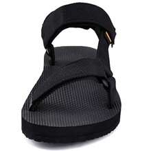 Womens-Sport-Sandals Hiking Sandals With-Arch-Support Webbing-Outdoor-Beach-Water-Sandals For Travel-Walking-Trekking-Camping - Màu đen trơn - Xem 2
