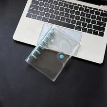 Cuadernos transparentes con un solo orificio en tamaño A6/A7, cuadernos con pegatinas de carpeta azul, cuadernos con pegatinas, organizadores de tarjetas fotográficas, cubiertas transparentes de cuero suave con doble botón para cuadernos, diarios hechos a mano, álbumes de fotos, pegatinas, cuadernos, planificadores, artículos de papelería para estudiantes, suministros de oficina - Multicolor - Ver 12