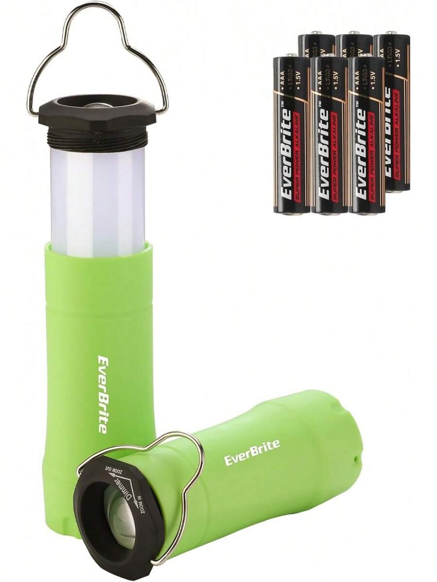 EverBrite 2-In-1 Lanterns And Flashlights, Zoomable Flashlight Combo With 3 Modes, Camping Essentials, 2PC Battery Powered, Hiking, Home, Emergency - Blue - View 1